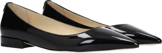 Jimmy Choo London Patent Leather Pointed-Toe Flat - Black
