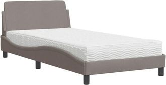 vidaXL Cama Con Colch&oacute;n Tela Gris Taupe 100x200 Cm Vidaxl