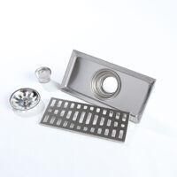 OEM Desag&uuml;e Rectangular De Acero Inoxidable De 20x10 Cm Para Ba&ntilde;o, Ducha Y Cocina - Crezuo