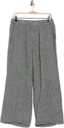 Eileen Fisher Gingham Wide Leg Organic Cotton Pants in Black/White at Nordstrom Rack, Size Xx-Small