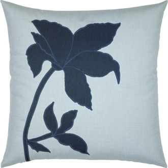 Elaine Smith Botanica Handmade Embroidered Applique Indoor & Outdoor Woven Accent Pillow in Lily at Nordstrom, Size 22X22