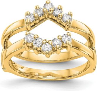 Diamond2Deal 14k Gold Lab Grown Diamond Wedding Band Ring 0.35Ct Clarity- VS Color- G-H