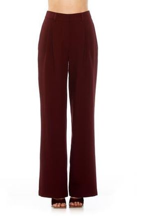 Alexia Admor Ellie Pleated Wide Leg Pants in Dark Red at Nordstrom Rack, Size 6