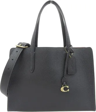 Coach Black Leather Tote Bag (Pre-Owned)