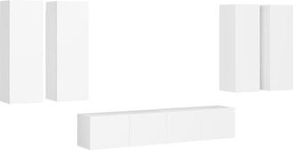 vidaXL Vidaxl - 6 Piece tv Cabinet Set White Engineered Wood