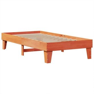 vidaXL Bed Frame without Mattress Wax Brown 90x200 cm Solid Wood Pine Vidaxl