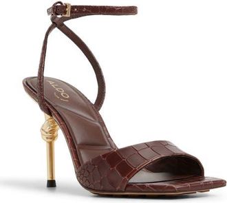Aldo Harmonious Ankle Strap Sandal in Dark Brown at Nordstrom, Size 6.5