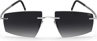 Silhouette Escondido Rimless 8747/75 7000 Mens Sunglasses Silver Size 54