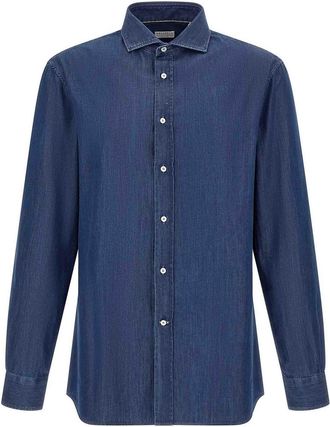 Brunello Cucinelli Blue Denim Shirt