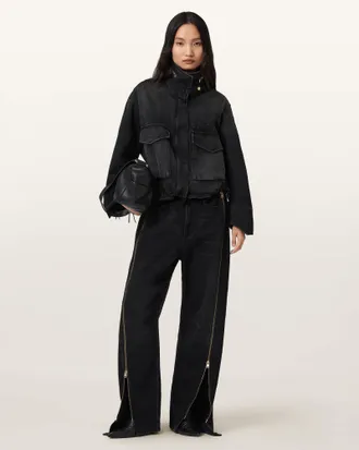 AllSaints Clay Denim Cropped Jacket