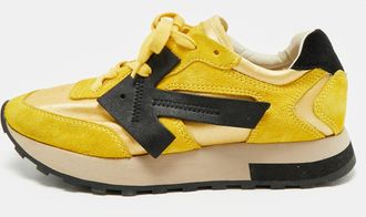 Off-white Yellow Fabric And Suede Hg Runner Sneakers