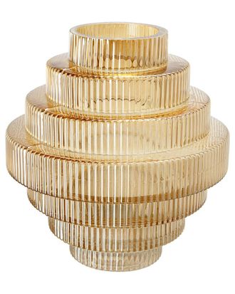 A&B Home Ribbed Geometric Glass Vase