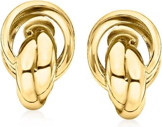 Ross-Simons Italian 18kt Gold Over Sterling Knot Clip-On Earrings