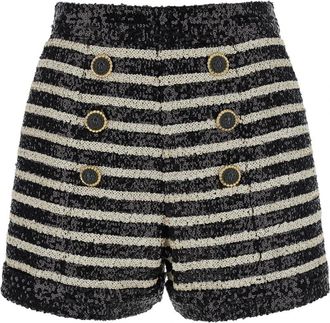Balmain Paillet Streep Shorts - Dames - Bermuda - Veelkleurig - S - Pailletten - Korte Broeken