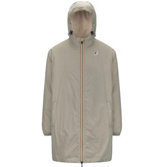 K-Way Winter trenchcoat met gestreepte rits - Heren - Parka Jassen - Beige - XL - Nylon - Jassen