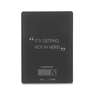 KASANOVA Bilancia da cucina digitale grigia rettangolare con scritta