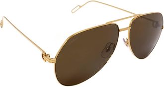 Cartier Brown Pilot Unisex Sunglasses CT0110S 014 62