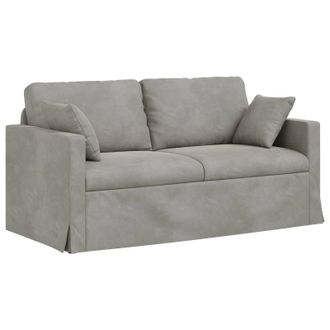 vidaXL Sof&aacute; Gris Claro 158 X 78 X 80 Cm Terciopelo Vidaxl