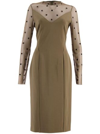Givenchy logo-jacquard midi dress - women - Viscose/Spandex/Elastane/Polyamide - 40 - Green