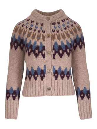 Veronica Beard Christina cardigan - women - Alpaca Wool/Polyamide/Merino - M - Neutrals