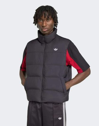 adidas Originals Gilet nero con colletto a coste