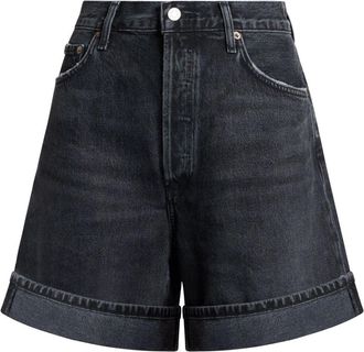A Gold E Dame high-waisted denim shorts - women - Regenerative Cotton - 25 - Black