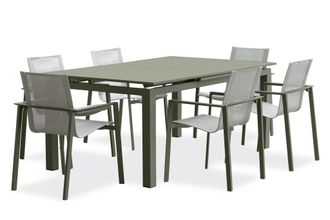 DCB Garden Miami - Conjunto De Comedor De Jard&iacute;n 6 Plazas De Aluminio Dcb Garden