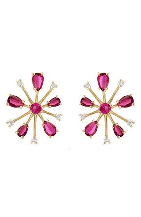 Eden Presley Small Pop Rock Stud Earrings in Gold/Ruby at Nordstrom