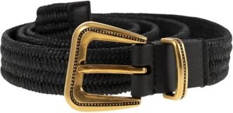 Brunello Cucinelli Gevlochten Riem van Touw - unisex - Riemen - Zwart - XL - Leer - Accessoires