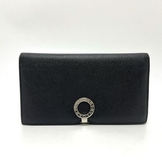Bulgari Black Leather Long Wallet (Bi-Fold) (Pre-Owned)