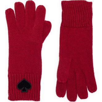 Kate Spade New York flocked spade gloves in 600 Garnet Red at Nordstrom Rack