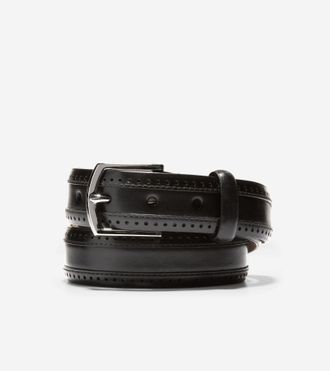 Cole Haan Mens Dawson 32Mm Perforated Belt - Black Size 32