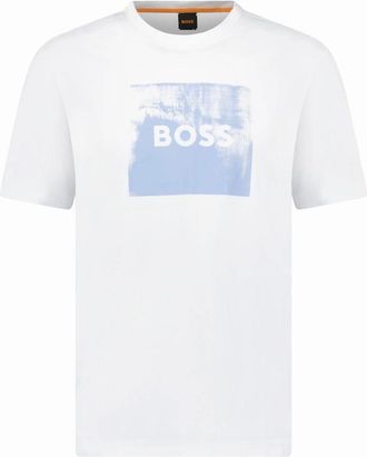 HUGO BOSS Mens Hugo Boss Regular Fit Graphic Print T-Shirt White - Size: 40