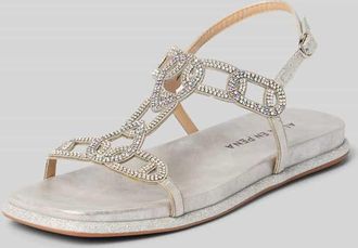 Alma En Pena Sandalette mit Strasssteinbesatz in Silber, Gr&ouml;&szlig;e 40
