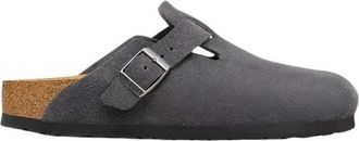 Birkenstock Boston Narrow Fit - Dames - Slip ons - Grijs - 37 EU - Leer - Schoenen