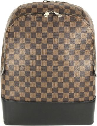Louis Vuitton Black Brown Damier Canvas Damier Canvas Backpack (Pre-Owned)