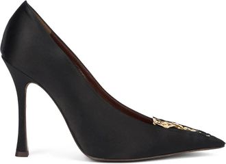 Roberto Cavalli Pumps met bladerdetail - Zwart