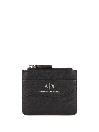 A|X Armani Exchange logo-print grained wallet - women - Polyester - One Size - Black