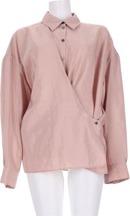 Christophe Lemaire Wrap-Style Soft Pink Silk-Blend Blouse