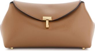 Toteme T-lock Mini Leather Clutch - Camel - One Size