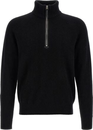Tom Ford Maglione con mezza zip - Nero
