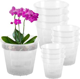 OEM Macetas Para Orqu&iacute;deas, Pl&aacute;stico Transparente, Orificios De Drenaje, Ventilaci&oacute;n Lateral, Para Interiores/oficina