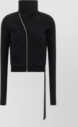 Rick Owens asymmetric zip high neck sweatshirt