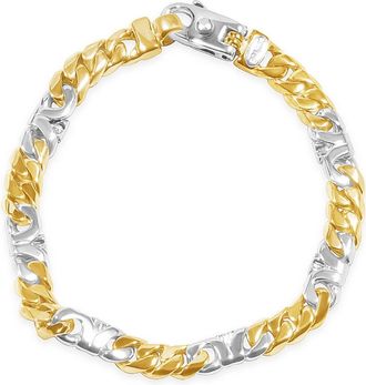 Pompeii3 Mens Figaro Link 14k Gold (35gram) or Platinum (57gram) 7.5mm Bracelet 8