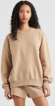 BP. Fleece Detail Oversize Crewneck Sweatshirt in Tan Savannah at Nordstrom, Size Xx-Small