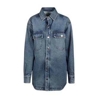 ARMARIUM Armarium - Midi Denim Shirt - Dames - Blouses & Shirts - Blauw - Maat: XS Denim