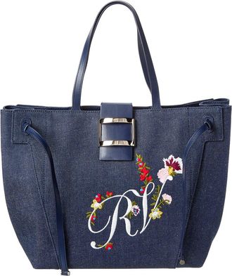 Roger Vivier Denim & Leather Tote
