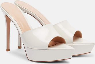 Gianvito Rossi Dasha 85 patent leather platform mules