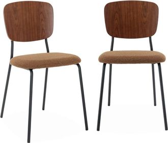 Sweeek Sillas loop texturizada, set de 2, mostaza