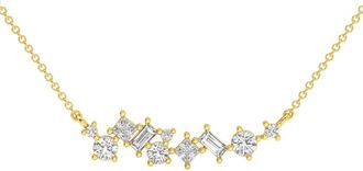 Pompeii3 1Ct TW Diamond Mixed Fancy Shape Designer Necklace 14k Gold Lab Grown Pendant